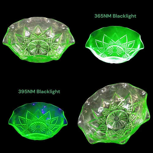 One Vintage Uranium Glass Diamond Arches Hazel Atlas Dish, Bowl Green Depression