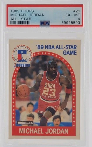 1989-90 NBA Hoops Michael Jordan #21 All-Star Game PSA 6 Graded Card