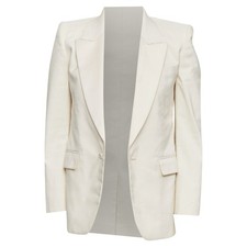 Saint Laurent 2023 Multi Silk Blend Satin Lapel Tuxedo Blazer It44 Xs M Size 44