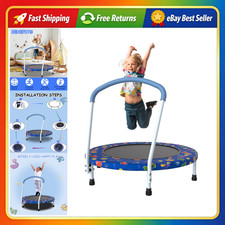 36" Mini Toddler Trampoline with Safety Handle for Kids 1-6, ASTM Certified Fun