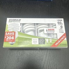 Feit Electric ESL13T/4 Compact Fluorescent Bulbs, 60 Watt, 13 Watt Equiv 4 Pack