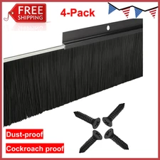 4Pack Garage Door Brush Seal – Black Bottom Sweep – Roll-Up Door Stripping 39.3"