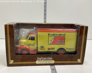 Ertl Yellow Red Federated Auto Collectible 1953 Ford Delivery Van Die Cast