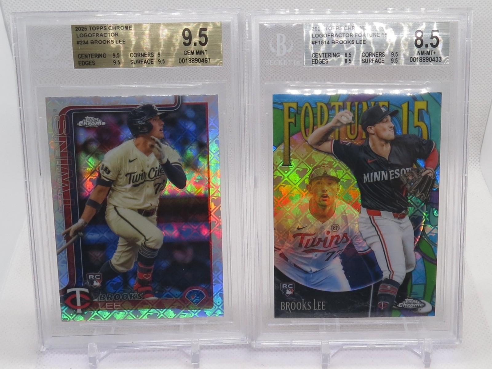 Brooks Lee Rookie RC 2025 Topps Chrome Logofractor Baseball Card #234 Twins