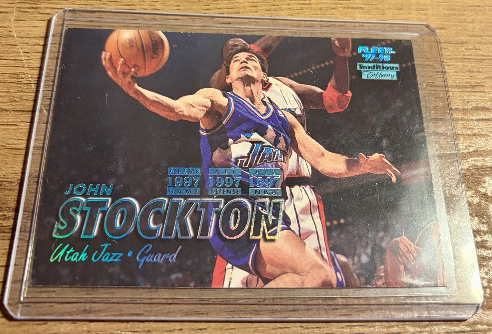John Stockton 1997-98 Fleer Traditions Tiffany #208 Utah Jazz SSP Holo Foil