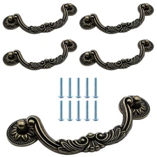 5 Piece Drop Drawer Handles 5 Inch(128mm) Hole Centers - 6.2 Inch Total Lengt...