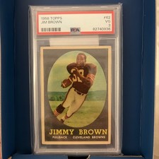 1958 Topps JIM BROWN R/C #62 PSA Grade 3 VG-Cond 