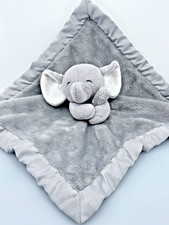 Carters Elephant Lovey Baby Security Blanket Satin Trim Lining Stuffed Animal