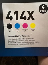 414X Toner Cartridges 4 Pack High Yield Replacement Black Cyan Magenta Yellow