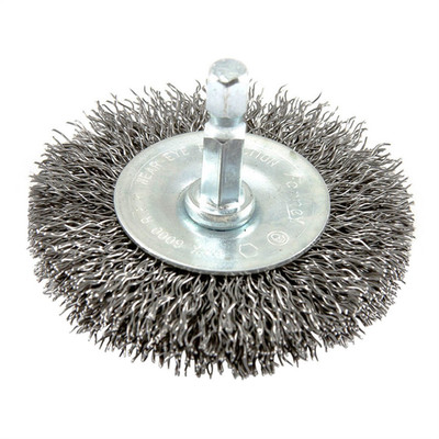 Forney Industries Wire Wheel, Crimped, 2-1/2 in x .012 in x 1/4 in Hex Shank