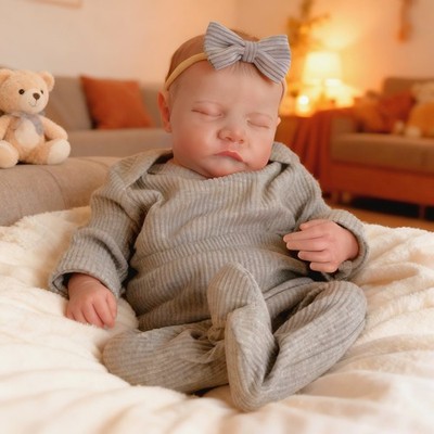 Lifelike Sleeping 19in Reborn Baby Dolls Soft Cloth Body Chubby Real Life Infant