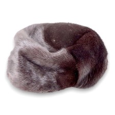 Monsieur Jacques Pillbox Genuine Mink Fur Hat Ladies SM 56cm Vintage 1950's