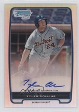 2012 Bowman Chrome Prospects Refractor 252/500 Tyler Collins #BCP106 Auto 2x4