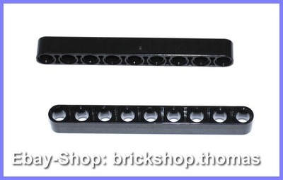 Lego 2 x Technic Liftarm schwarz Lochbalken 1 x 9 - 40490 - Black - NEU / NEW