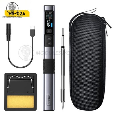 FNIRSI HS-02 Smart Electric Soldering Iron 100W 0.96'' IPS Soldering Pen Welding