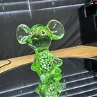 Fenton Uranium Green Apple Mouse Baby Bunch Collection Handpainted