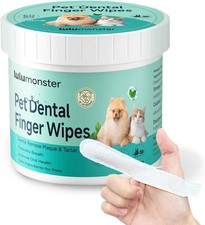 Pet Dental Finger Wipes Dogs  Cats Plaque  Tartar Remover 50 Ct Each Lot of 2