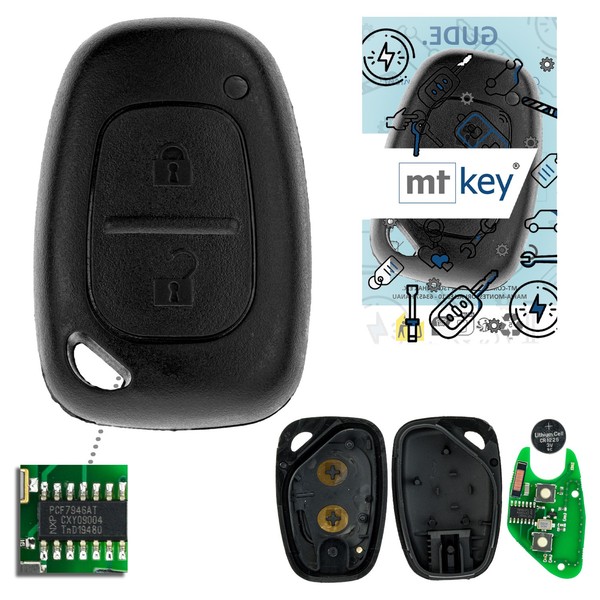 2 Tasten Funk Fernbedienung 434MHZ FüR Renault Kangoo KC Master II Trafic II-image