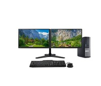 Dell/HP Dual Monitor Screen SFF PC SET - Intel i7 16GB RAM 512GB SSD/HDD W11 Pro