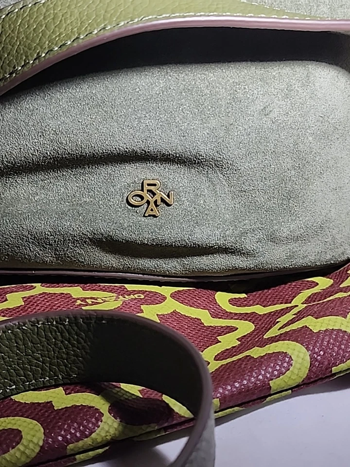 Bolso Bandolera y Cubierta Antipolvo Nuevo con Etiquetas OrYANY Gamuza Oliva Doble Asa Extraíble  Foto 3 de 4