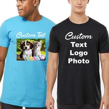 Custom Photo Unisex T-Shirt Personalized Text, Business Logo Jersey Shirt