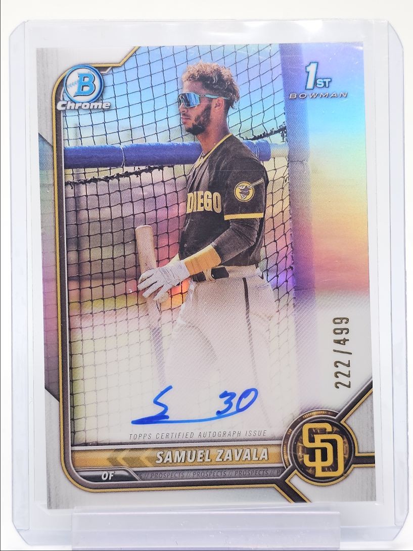 SAMUEL ZAVALA 2022 BOWMAN CHROME 1ST AUTOGRAPH REFRACTOR AUTO /499 Q5972