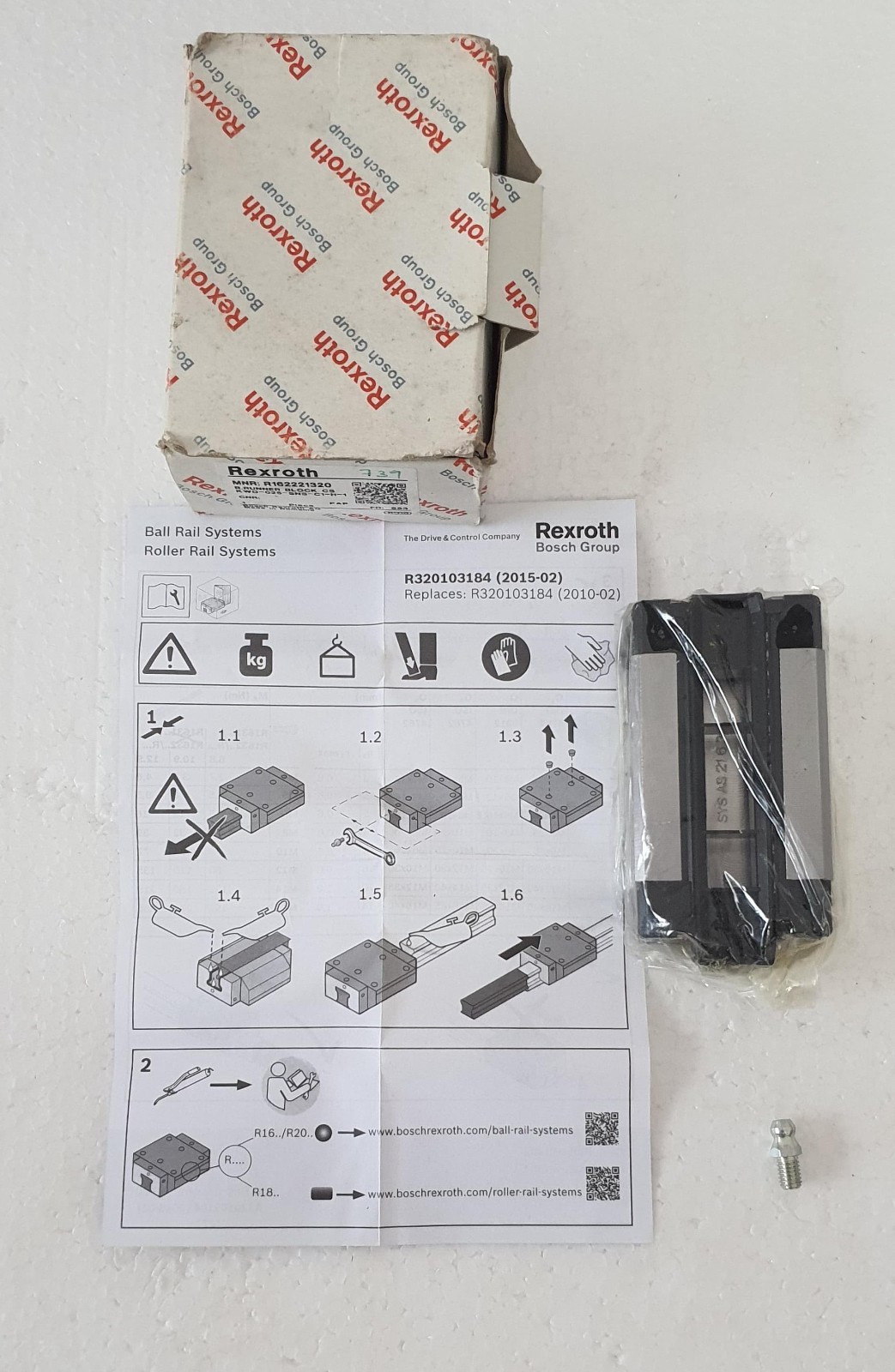 Rexroth Bosch | R162221320 | Rail Slider Bearing, Runner Block, Fast Ship, Dhl