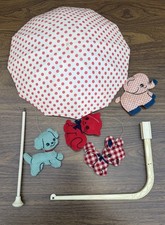 Vintage 1970s Dolly Toy Animal Baby Crib Mobile Nursery Parts with Strings Lot