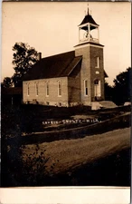 Shultz Michigan Church 1910 Postmarked Bell Tower Real Photo Postcard