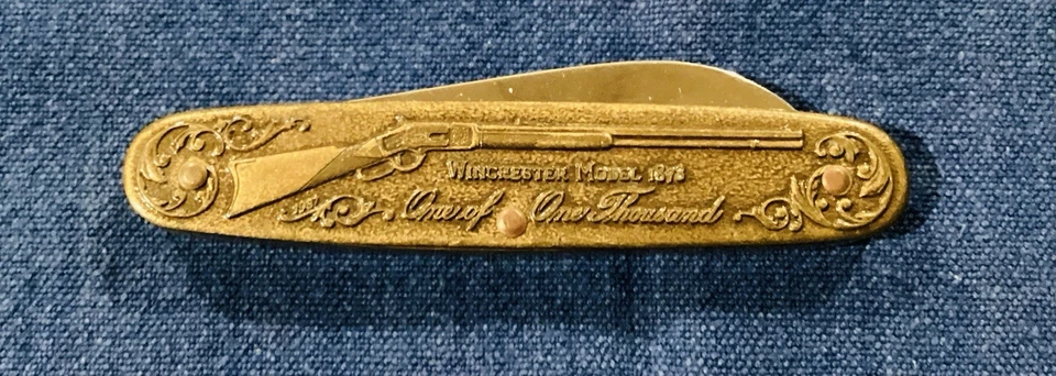 Vintage Rare Winchester 2 Blade Brass Pocket Knife - Image 2 of 4