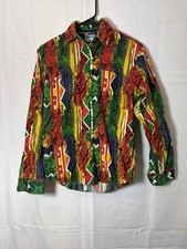 Vintage Mens Wrangler Size S Shirt Southwestern Aztec Brushpopper Print Rodeo