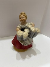 Vintage Goebel Bar Maid Germany 1972 6 1/2" Porcelain Figurine with Musicbox