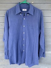Brooks Brothers Dress Shirt Mens 16-32 Blue Long Sleeves Button Up 100 Cotton