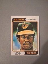 Paul Blair ,-  Baseball Card  92 Signed  Autograph  1974 Topps