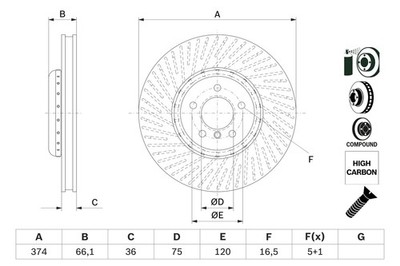 BOSCH 0 986 479 E28 Bremsscheibe für BMW