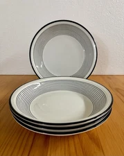 Tognana Italy White & Black Bowls Set Of 4