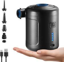 Portable Air Pump for Inflatables, Rechargeable Air Mattress Pump, 400L/Min Quic
