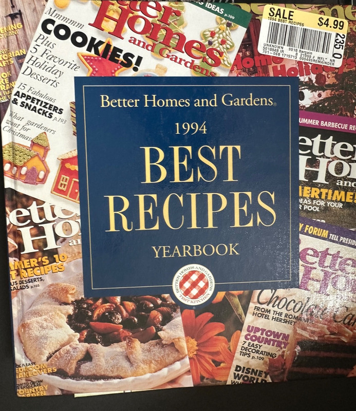 Better Homes and Gardens 1994 Best Recipes Yearbook Hardcover Cookbook