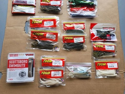 Zoom Strike King Yum Bass Soft Plastic Lure Lot of 15+ Worm Fish 5-8in