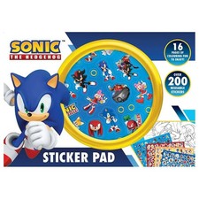 Sonic the Hedgehog Sticker Pad Activity Book 200 Stickers Colouring Age 3