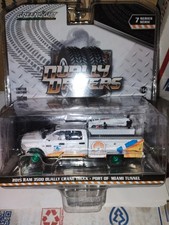 Greenlight Dually Drivers 2015 Ram 3500 Crane Truck Port of Miami Tunnel CHASE