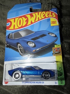 Hot Wheels Track Stars HW Exotics 5/10 Lamborghini Miura SV 202/250 Blau 1:64