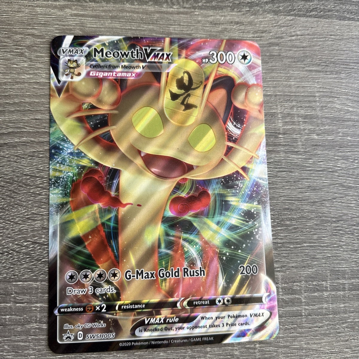 Pokémon - Meowth VMAX SWSH005 - Black Star Oversized Jumbo Promo