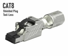 CAT8 Full Shielded 40G RJ45 Network LAN Ethernet Cable Connector Plug Tool Less