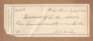 1896 Portland Business College $500 Receipt Oregon