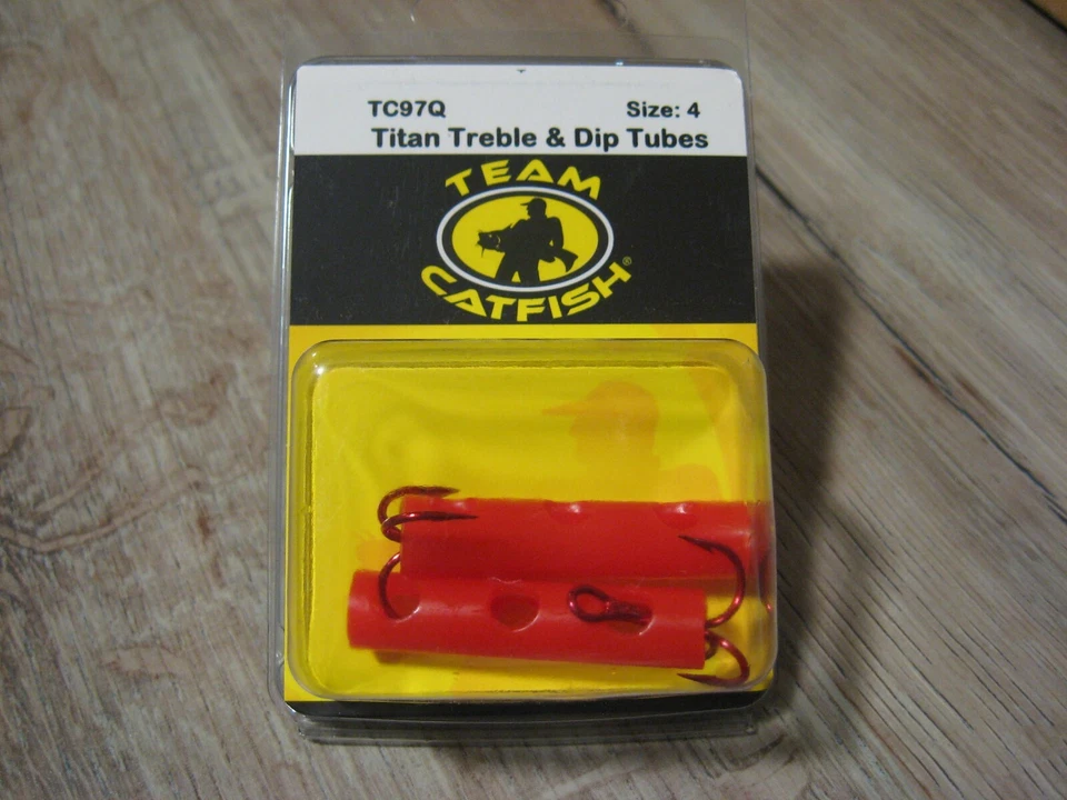 2 Packs Team Catfish Dip Tubes & Size 4 Titan Treble Fish Hooks TC97Q - Image 2 of 4