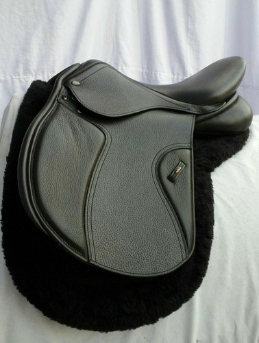 NUEVO INGLÉS Sillín de caballo multiusos 17 pulgadas color negro