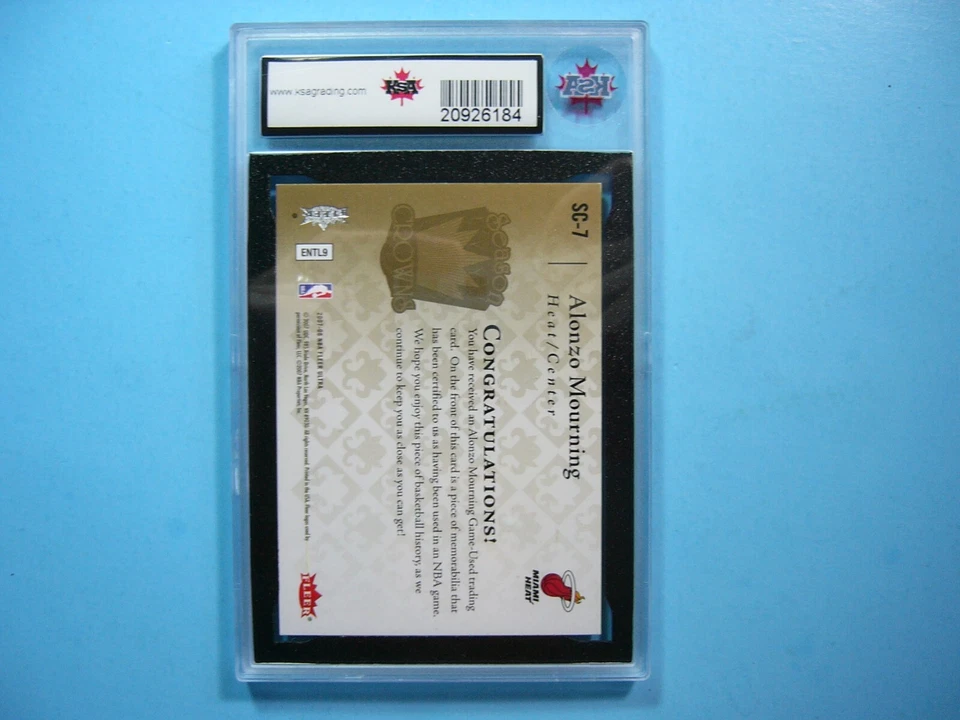 2007/08 2007 FLEER ULTRA JERSEY CARD SC-7 ALONZO MOURNING SEASON CROWNS KSA 9 AG - Image 2 of 4