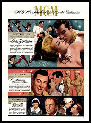 1952 Merry Widow Because You're Mine Plymouth Adventure MGM Movies Print Ad