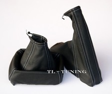 Schaltsack + Handbremssack FADEN WEIß passend für OPEL VECTRA A Bj. 88-95 Leder